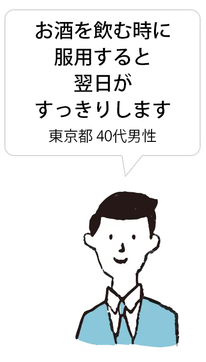 お酒を飲む時に服用すると翌日がすっきりします